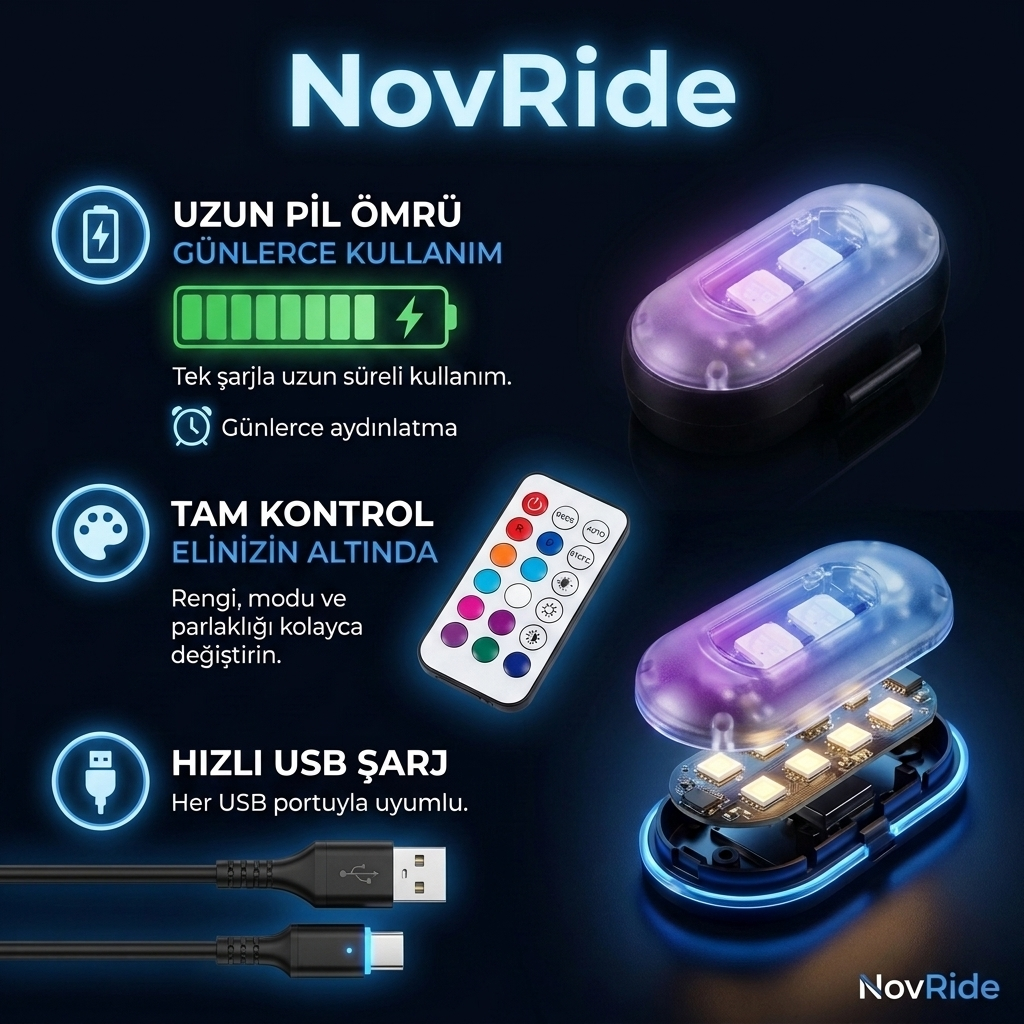 NovRide Premium Araç İçi Ambiyans LED Aydınlatma