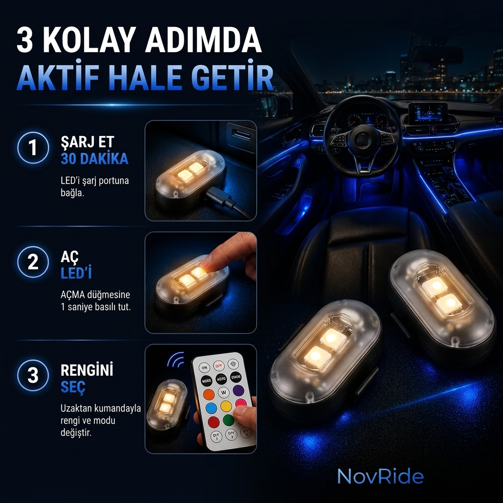 NovRide Premium Araç İçi Ambiyans LED Aydınlatma