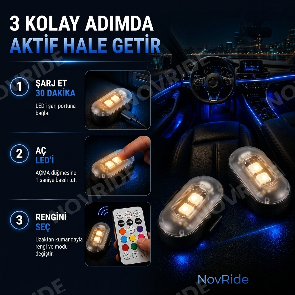 NovRide Premium Araç İçi Ambiyans LED Aydınlatma