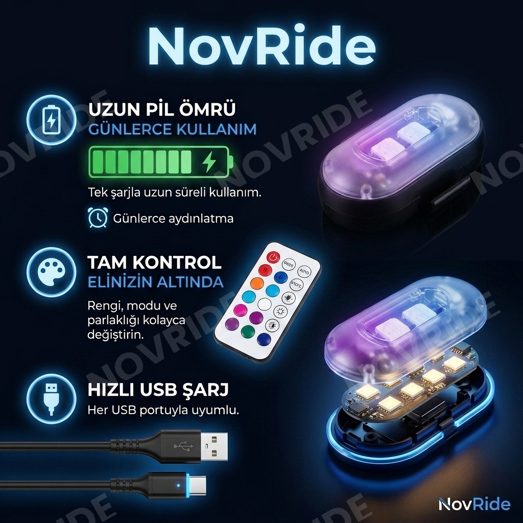 NovRide Premium Araç İçi Ambiyans LED Aydınlatma